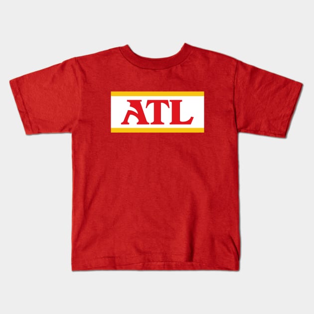 ATL Retro Font - Red Kids T-Shirt by KFig21